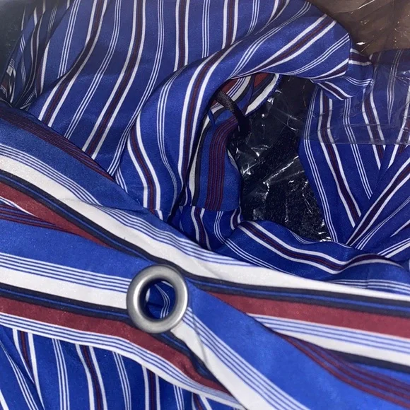 NEW Rag & Bone Felix Striped Blue Silk V Neck Jumpsuit $595 Size 0 - Picture 8 of 13